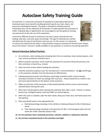 Autoclave Safety Training Guide - University Of South Carolina