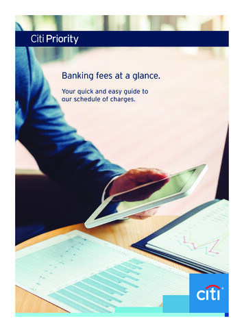 Banking Fees At A Glance. - Citibank