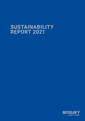 SUSTAINABILITY REPORT 2021 - Benteler 