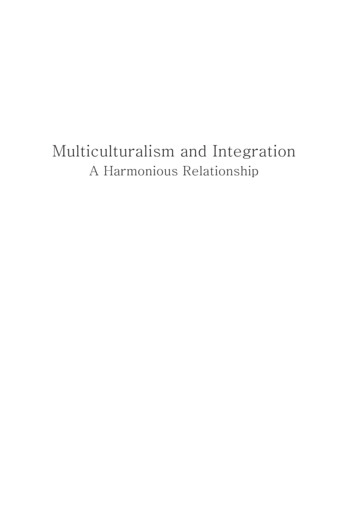 Multiculturalism And Integration - ANU Press