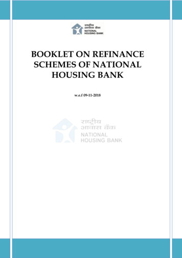 Booklet On Refinance Schemes Of National Housing Bank - Nhb