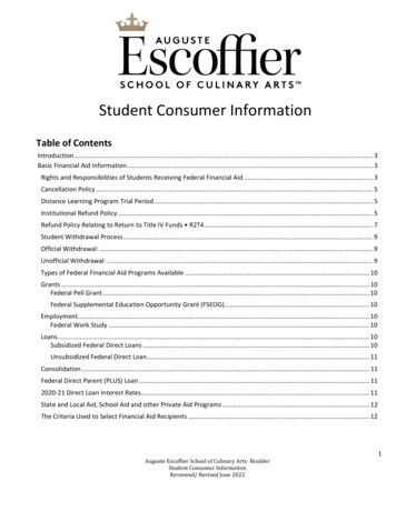 Student Consumer Information - Escoffier.edu