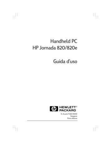 Handheld PC HP Jornada 820/820e Guida D Uso