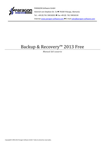 Backup & Recovery 2013 Free - Paragon Software