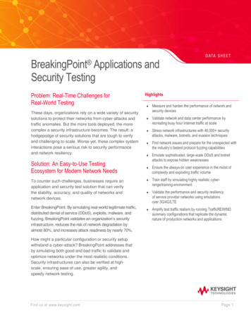BreakingPoint Applications And Security Testing - Keysight