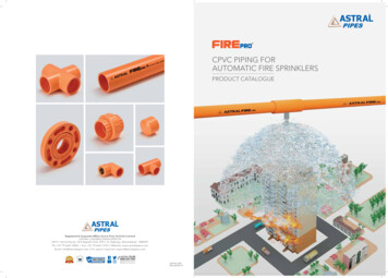 CPVC PIPING FOR AUTOMATIC FIRE SPRINKLERS - Astral Pipes