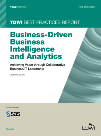 Business-Driven Business Intelligence And Analytics - Kennisportal