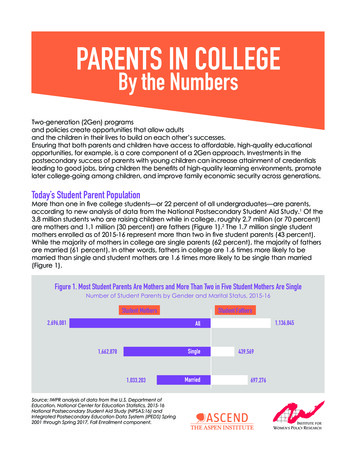 PARENTS IN COLLEGE By The Numbers