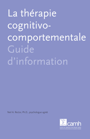 La Thérapie Cognitivo-comportementale : Guide D'information