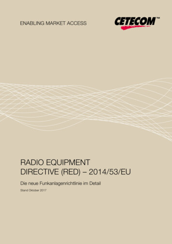 Radio Equipment Directive (Red) - 2014/53/Eu - Cetecom 