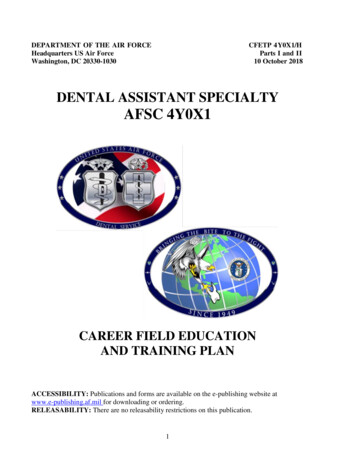 Dental Assistant Specialty Afsc 4y0x1