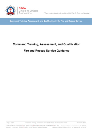 Command Training, Assessment, And Qualification Fire And Rescue Service .