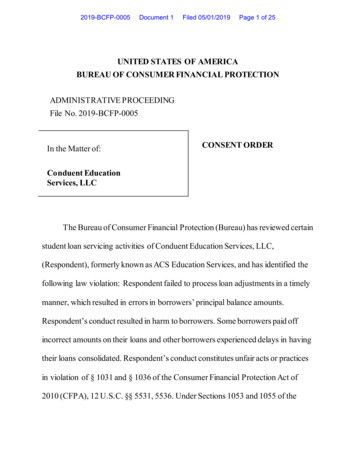 United States Of America Bureau Of Consumer Financial Protection
