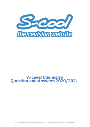 A-Level Chemistry Question And Answers 2020/2021 - S-cool