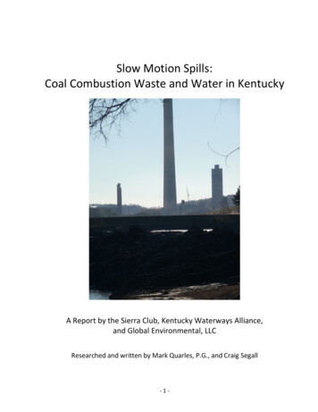 Coal Combustion Waste And Water In KY - KFTC