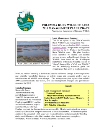 Columbia Basin Wildlife Area 2010 Management Plan Update