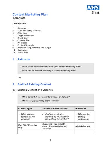 Content Marketing Plan Template - NHS Elect