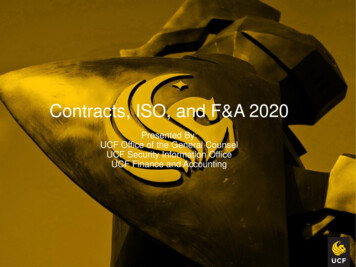 Contracts, ISO, And F&A 2020 - Office Of The General Counsel