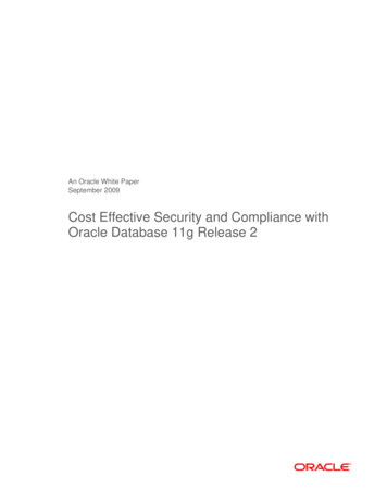 Cost Effective Security And Compliance With Oracle Database 11g Release 2