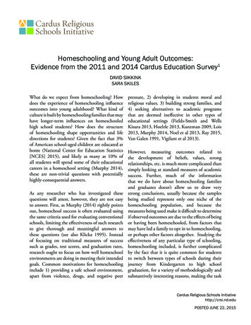 Homeschooling And Young Adult Outcomes: Evidence From The 2011 And 2014 .