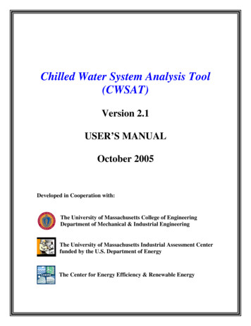 Chilled Water System Analysis Tool (CWSAT) User Manual
