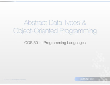 Abstract Data Types & Object-Oriented Programming