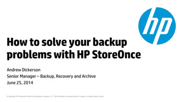 How To Solve Your Backup Problems With HP StoreOnce