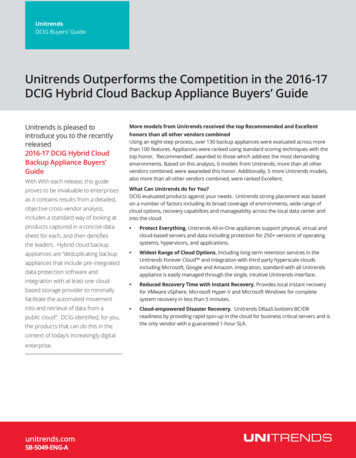 Unitrends Outperforms The Competition In The 2016-17 DCIG Hybrid Cloud .