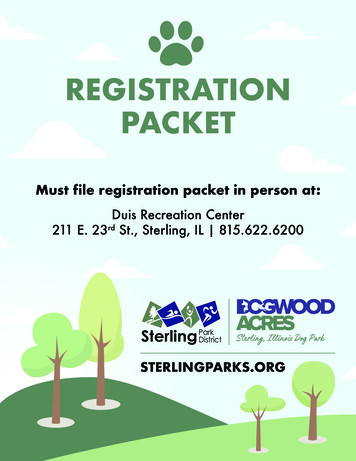 REGISTRATION PACKET - Sterling Park District