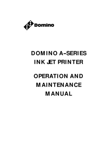 Domino A--series Ink Jet Printer Operation And Maintenance Manual