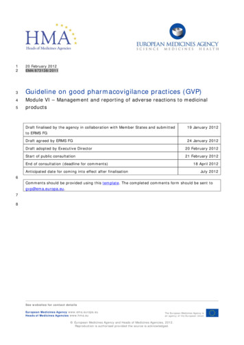 Guideline On Good Pharmacovigilance Practices (GVP)