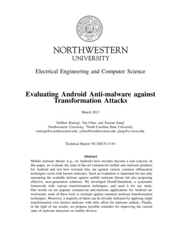 Evaluating Android Anti-malware Against Transformation Attacks
