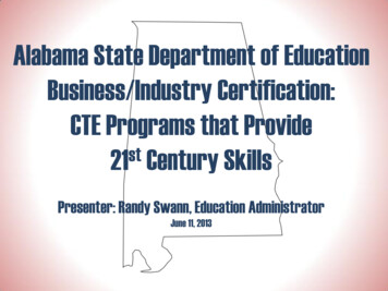 Alabama State Department Of Education Business/Industry Certification .