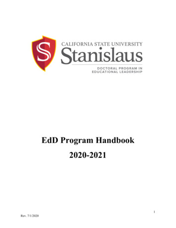 EdD Program Handbook 2020-2021