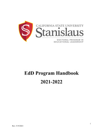 EdD Program Handbook 2021-2022