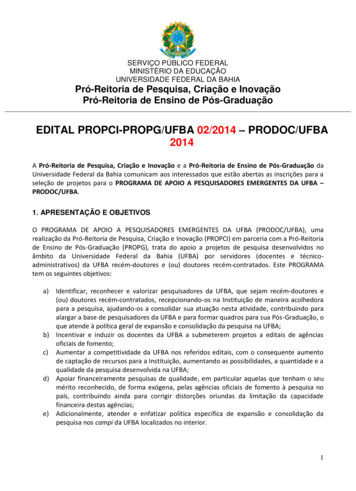 Edital Propci-propg/Ufba 02/2014 Prodoc/Ufba 2014