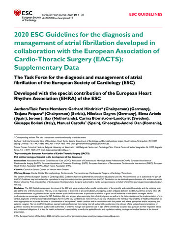 2020ESCGuidelinesforthediagnosisand . - European Society Of Cardiology