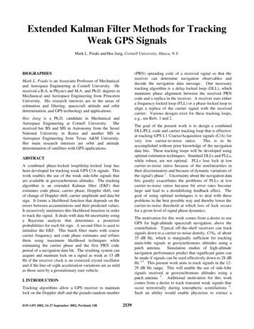 GPS 2002: Extended Kalman Filter Methods For Tracking Weak GPS Signals