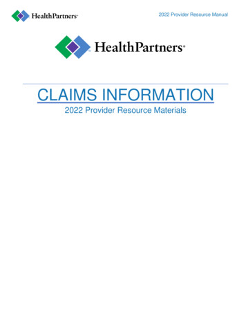 CLAIMS INFORMATION - HealthPartners