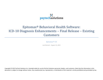 Epitomax Behavioral Health Software: 10 Diagnosis Enhancements - Final .