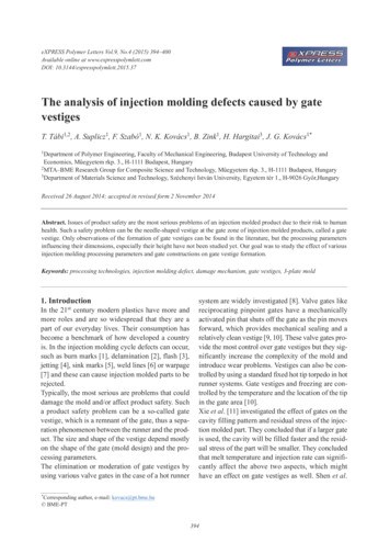 The Analysis Of Injection Molding Defects Caused By Gate Vestiges