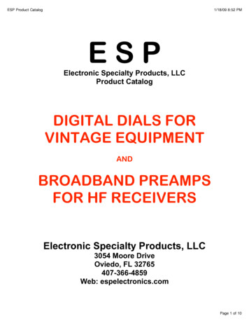 ESP Product Catalog - Electronic Specialty Products