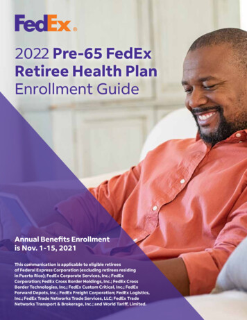2022 Pre-65 FedEx Retiree Health Plan