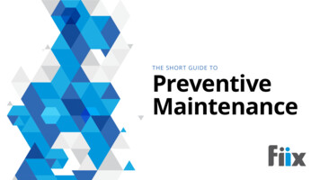 THE SHORT GUIDE TO Preventive Maintenance