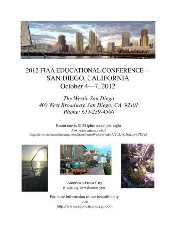 2012 FJAA EDUCATIONAL CONFERENCE— SAN DIEGO, CALIFORNIA October 4—7, 2012