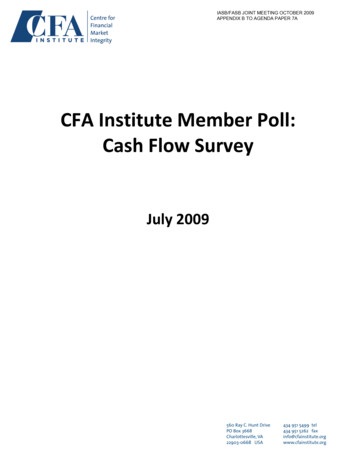CFA Institute Member Poll: Cash Flow Survey