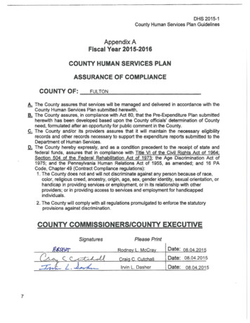 COUNTY COMMISSIONERS/COUNTY EXECUTIVE - Department Of Human Services