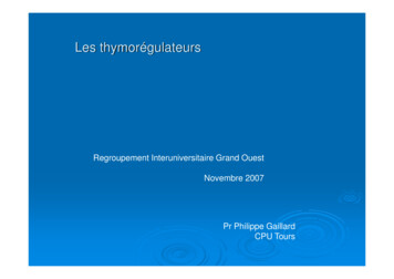 Regroupement Interuniversitaire Grand Ouest Novembre 2007 Pr Philippe .