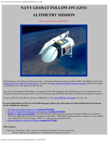 NAVY GEOSAT FOLLOW-ON ALTIMETER MISSION Home Page - STAR