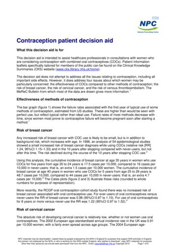 Contraception Patient Decision Aid - Pennine Young Practitioners' Group